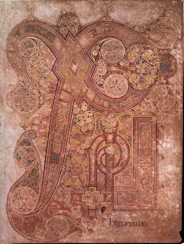 unknow artist Chi-Rho page from the Book of Kells Norge oil painting art